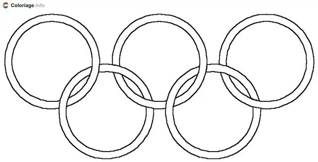 Kleurplaat De olympische ringen om te printen