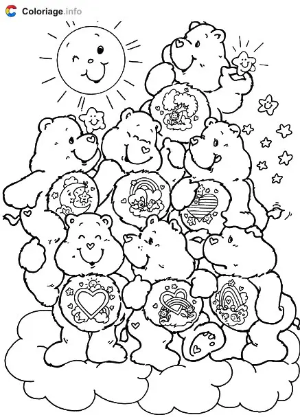 Coloriage Les Bisounours - Bisounours à imprimer