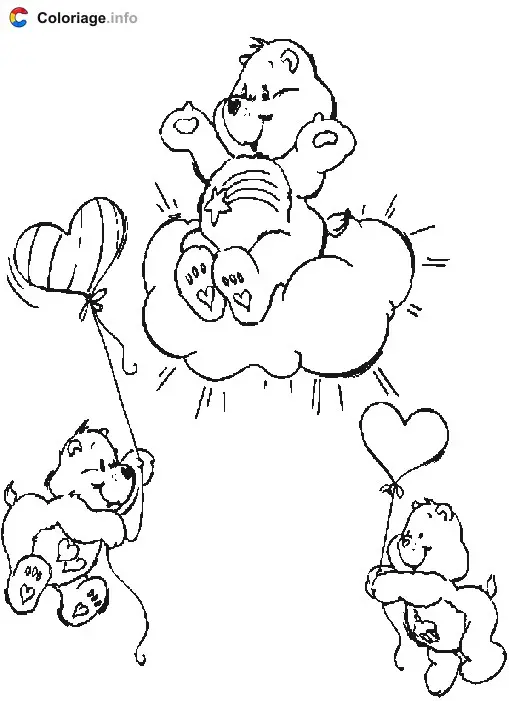 Coloriage Les Bisounours s'amusent - Bisounours à imprimer