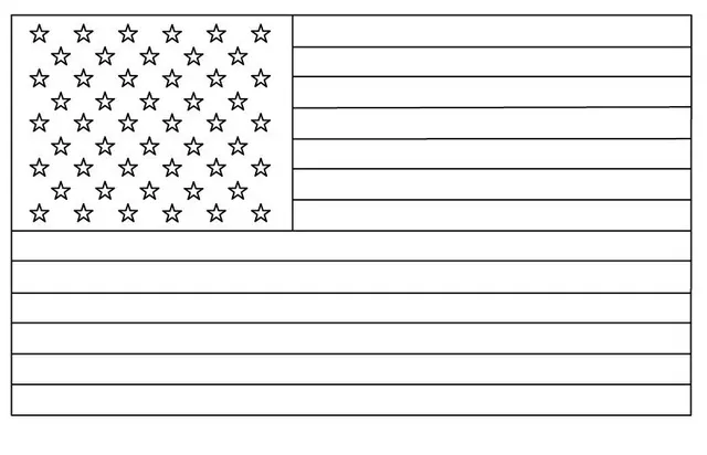 Coloriage Les États Unis - Drapeau à imprimer