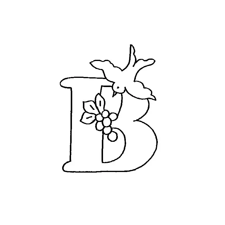 Letter B coloring page to print
