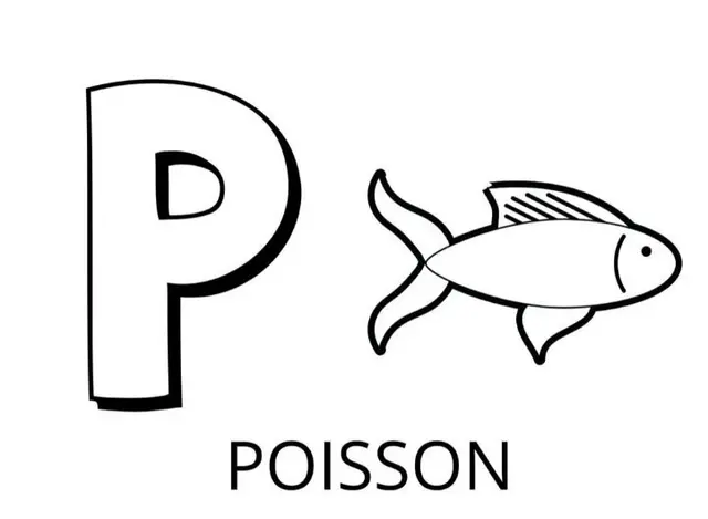 Coloriage Lettre P Comme Poisson - Alphabet des animaux à imprimer