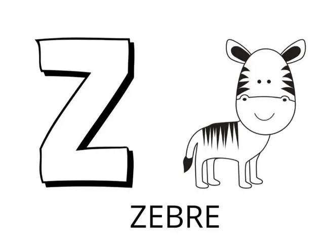 Letter Z Is for Zebra coloring page to print