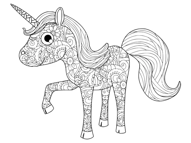 Coloriage Licorne Adulte Facile Anti Stress - Licorne à imprimer