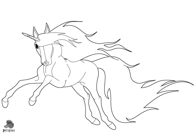 Coloriage Licorne By Purapuss - Licorne à imprimer
