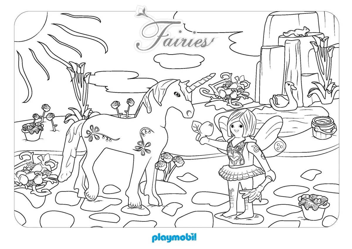 Enchanted Unicorn with Big Gentle Eyes coloring page to print