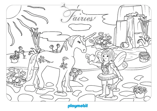 Coloriage Licorne enchantée aux grands yeux doux - Licorne à imprimer