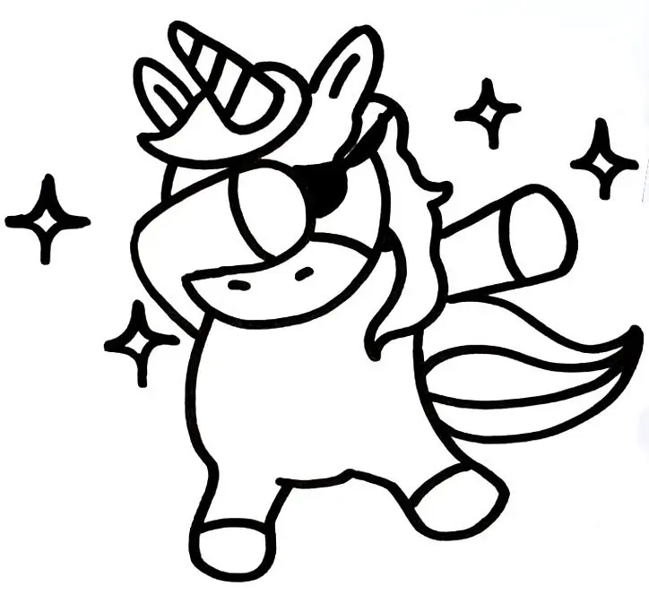Coloriage Licorne Emoji Fait Un Dab - Licorne à imprimer