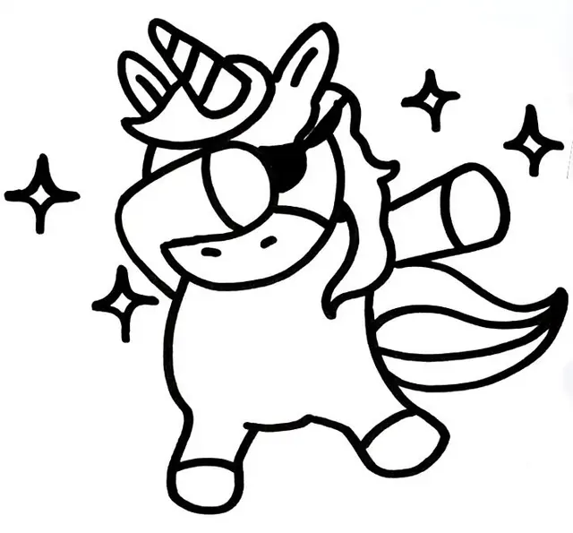 Coloriage Licorne Emoji Fait Un Dab - Licorne à imprimer