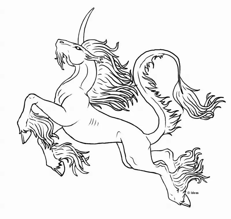 Coloriage Licorne Facile 11 - Licorne à imprimer