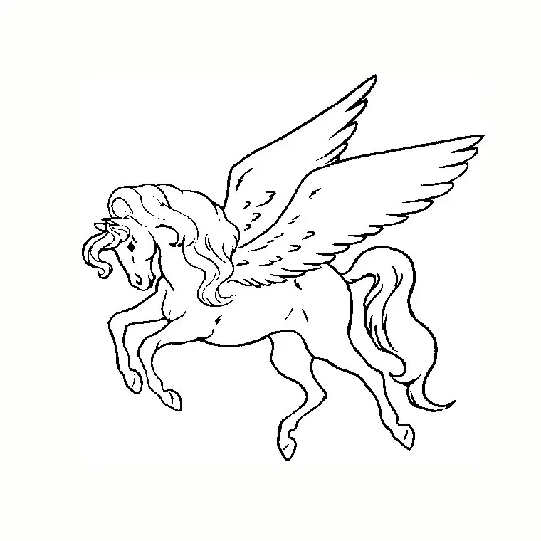 Easy Unicorn 3 coloring page to print