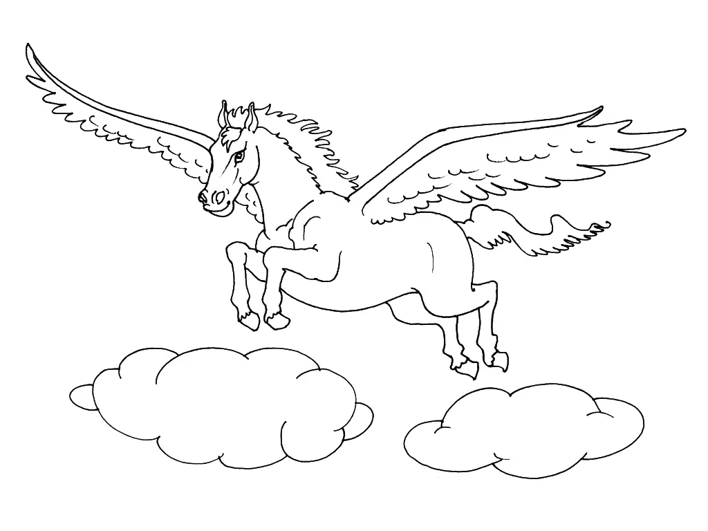 Coloriage Licorne Kawaii aux grands yeux expressifs - Licorne à imprimer