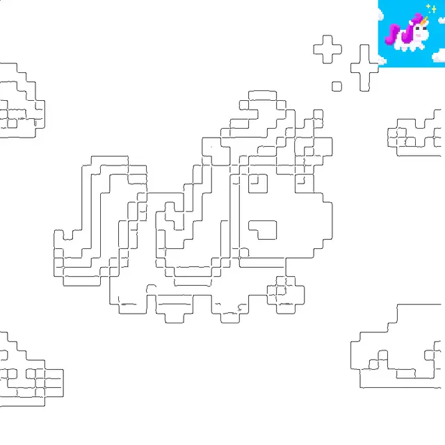 Coloriage Licorne Kawaii En Pixel Art - Licorne à imprimer