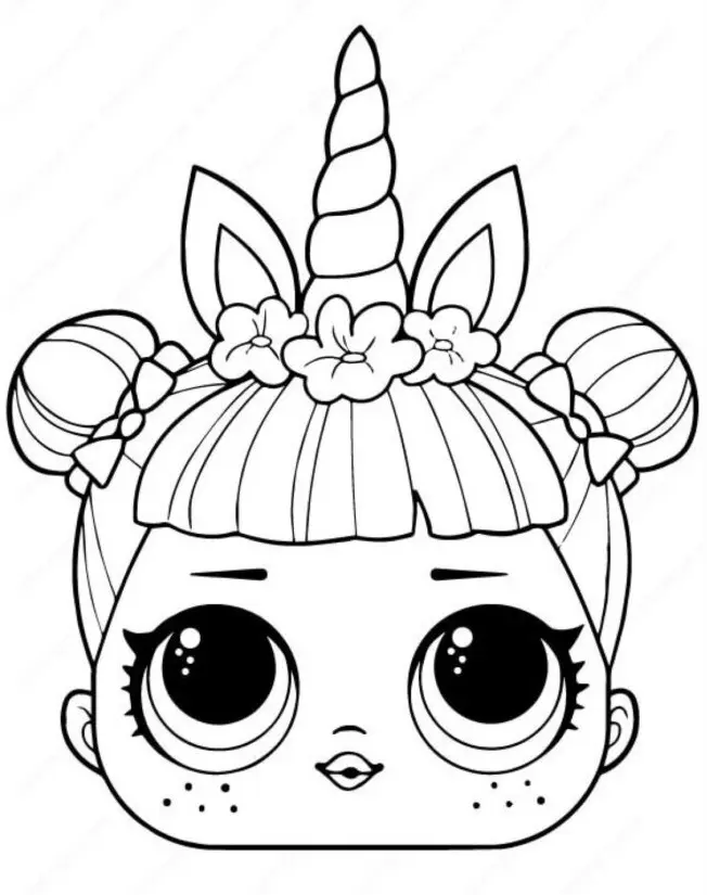 Coloriage Licorne Lol Surprise Unicorn - Poupée LOL Surprise Hair Goals à imprimer