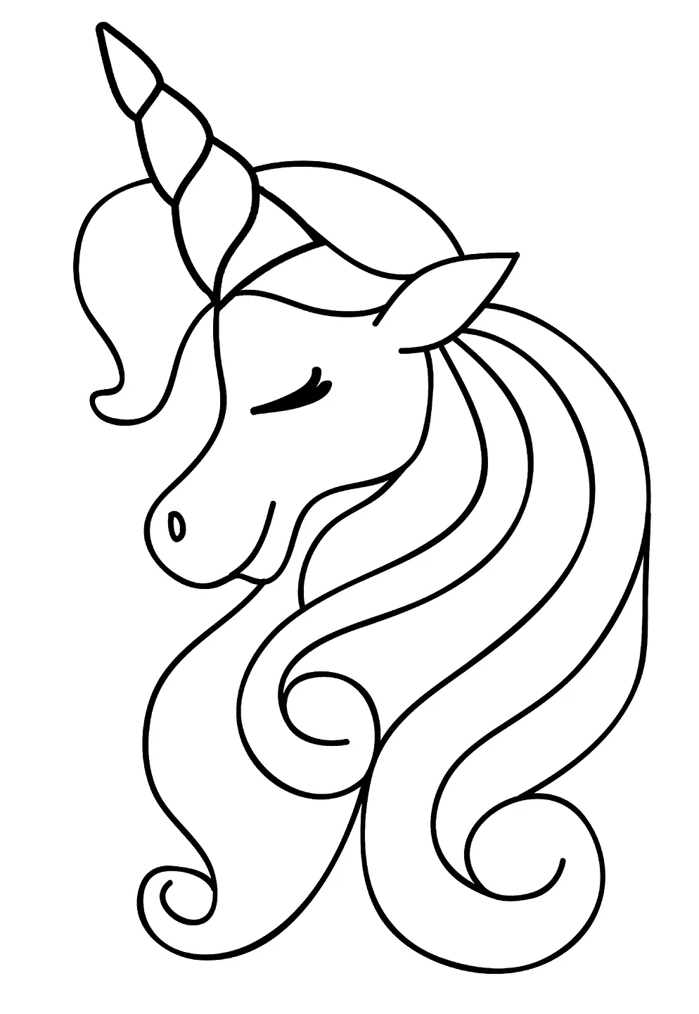 Disegno di Unicorno Magico, Bella Principessa da stampare