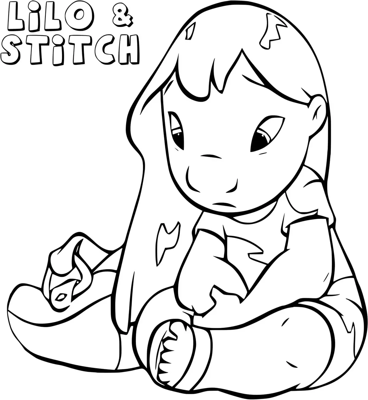Disegno di Lilo si annoia senza Stitch da stampare