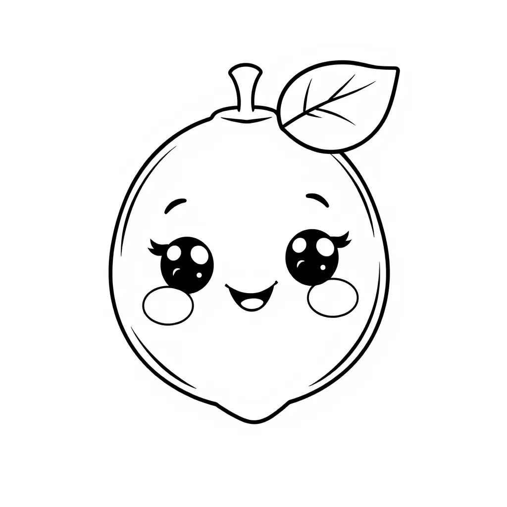 Coloriage Lime Fruit Kawaii - Kawaii fruits à imprimer