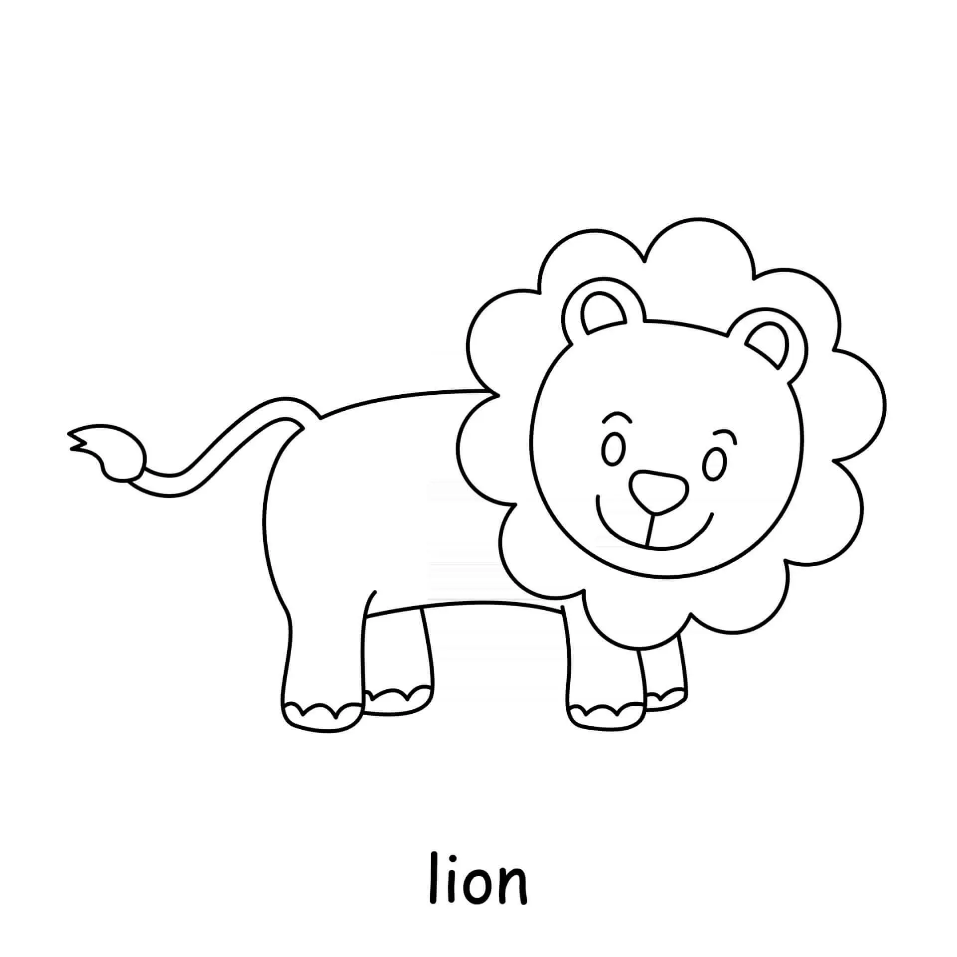 Coloriage Lion Animal Sauvage - Animal à imprimer