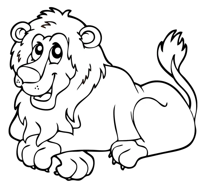 Coloriage Lion Animaux Sauvages De La Jungle - Animaux à imprimer