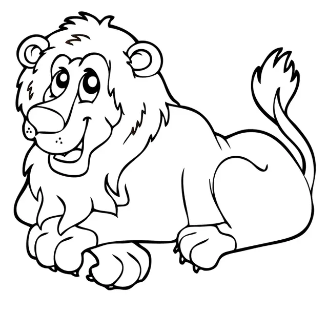 Coloriage Lion Animaux Sauvages De La Jungle - Lion à imprimer