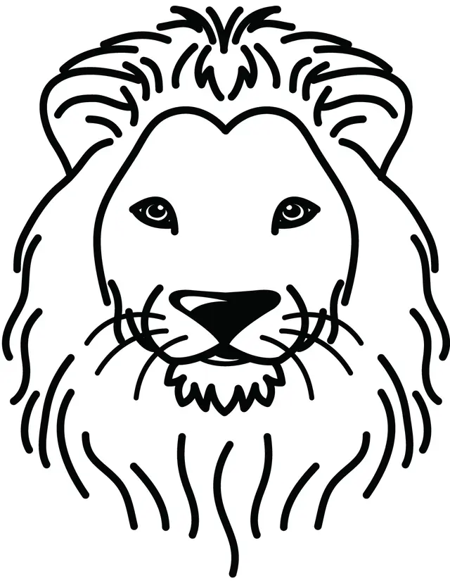 Coloriage Lion Portrait - Lion à imprimer