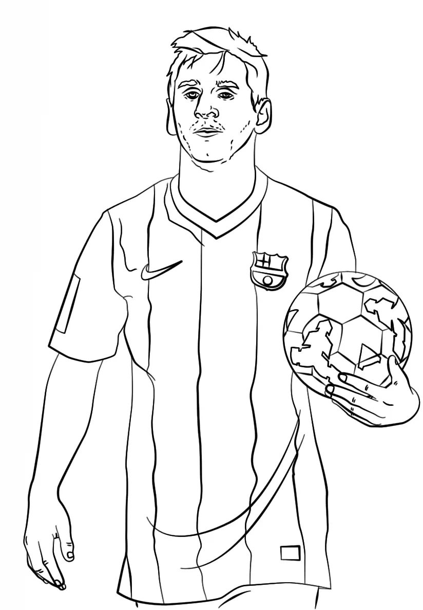 Coloriage Lionel Messi Foot Football - Foot à imprimer