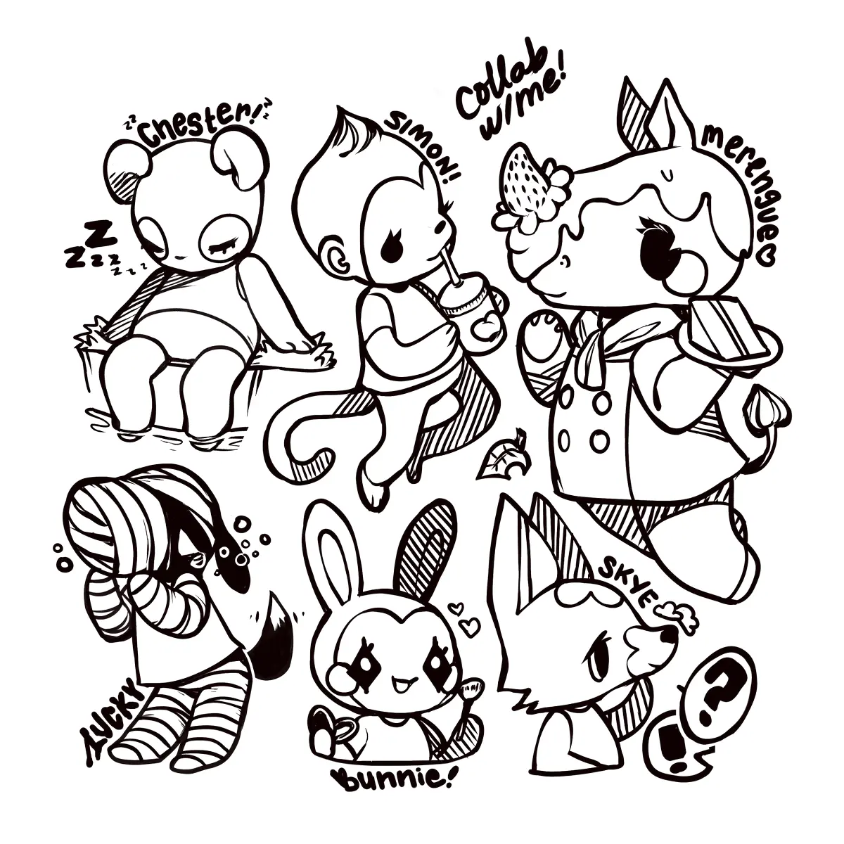 Kleurplaat Animal Crossing - Schattige kleine dieren om te printen