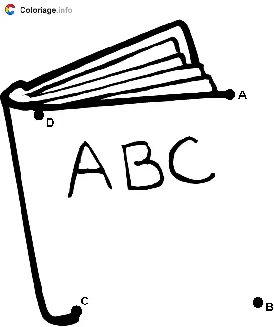 Coloriage Livre de lecture - Points a relier à imprimer