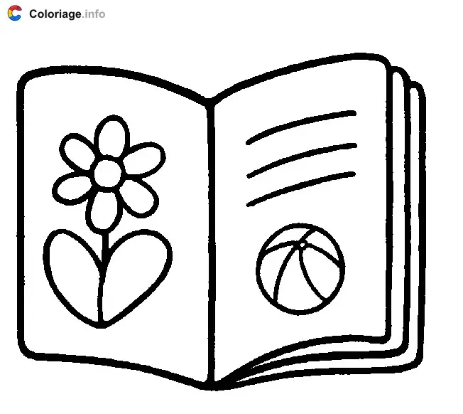 Livre scolaire coloring page to print