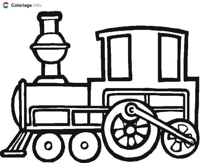 Coloriage Locomotive à vapeur - Train à imprimer