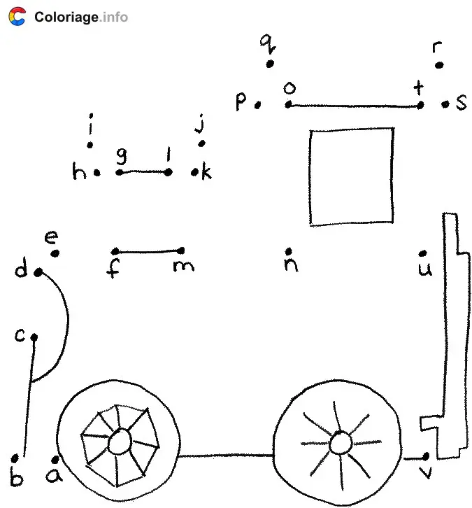 Coloriage Locomotive de train - Points a relier à imprimer
