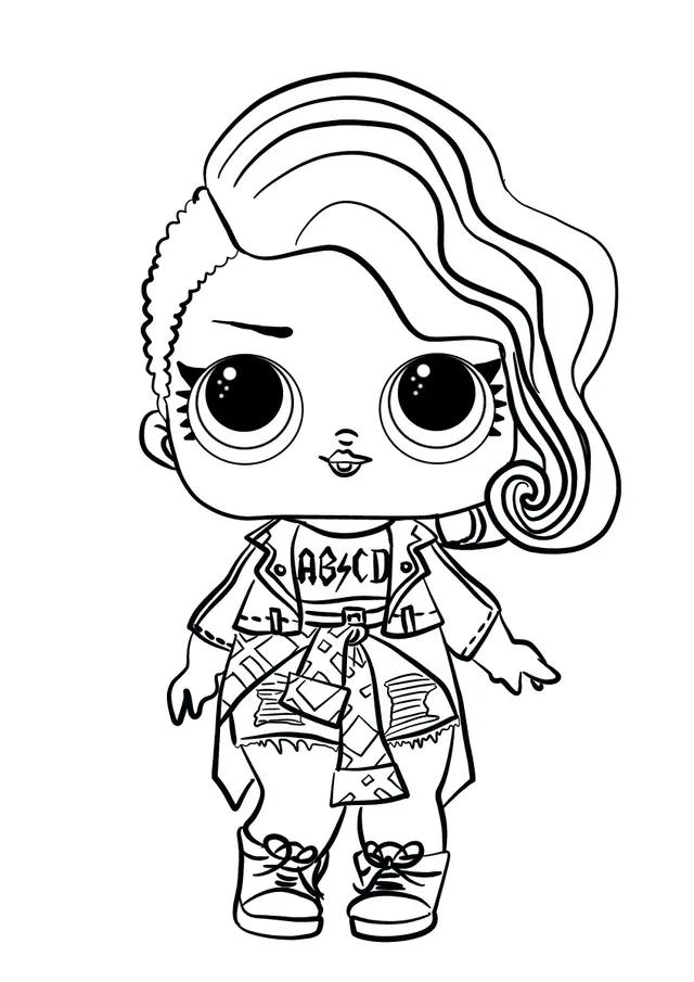 LOL Surprise Hair Goals Rocker Doll coloring page to print