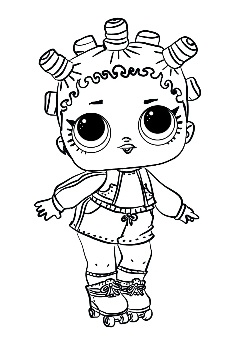 Coloriage Lol Surprise Doll Roller Sk8er - Poupée LOL Surprise Hair Goals à imprimer