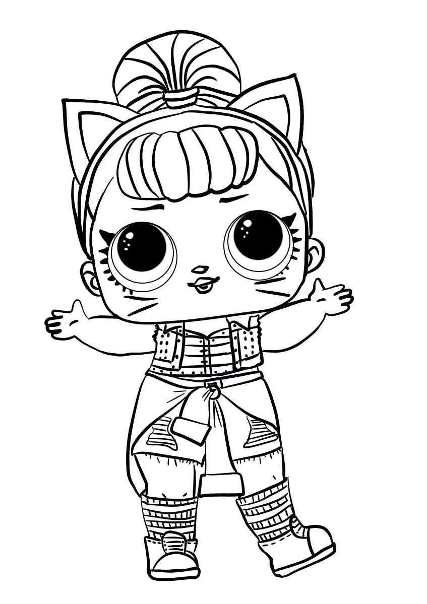 Coloriage Lol Surprise Doll Troublemaker - Poupée LOL Surprise Hair Goals à imprimer