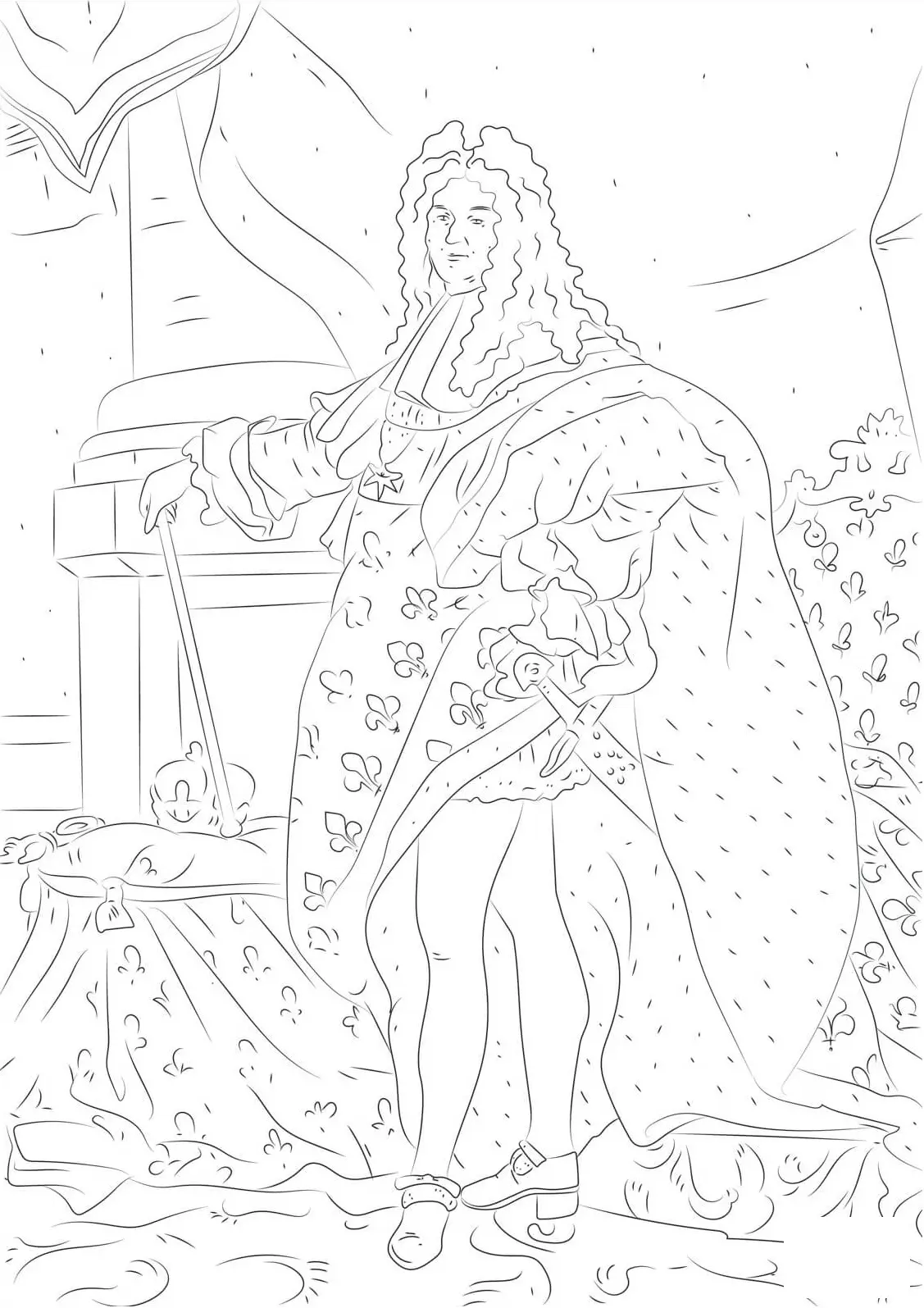 Coloriage Louis Xiv France Histoire - France à imprimer