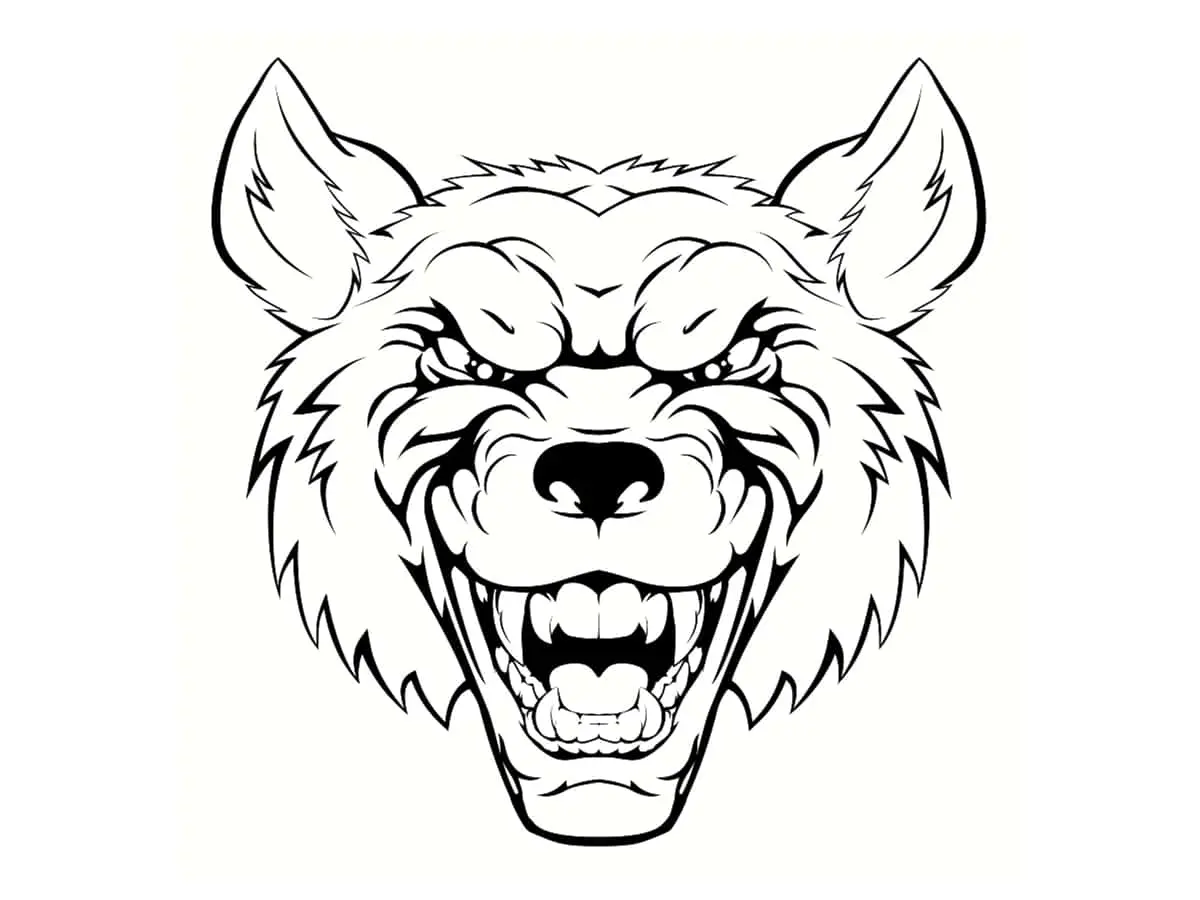 Coloriage Loup Garou Méchant - Étoile à imprimer