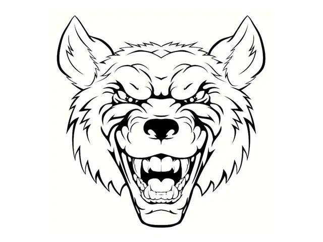 Coloriage Loup Garou Méchant - Loup à imprimer