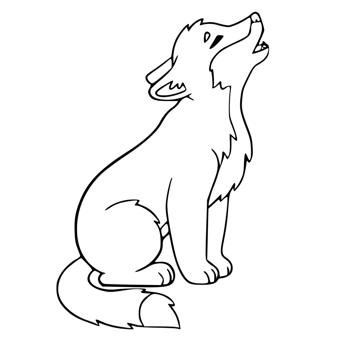 Gray Wolf for Preschoolers coloring page to print