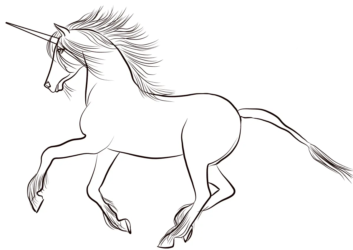 Coloriage Lovely Licorne - Licorne à imprimer