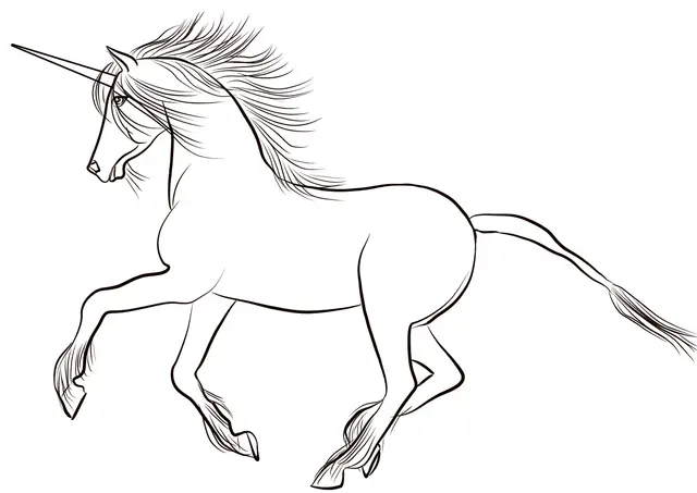 Coloriage Lovely Licorne - Licorne à imprimer