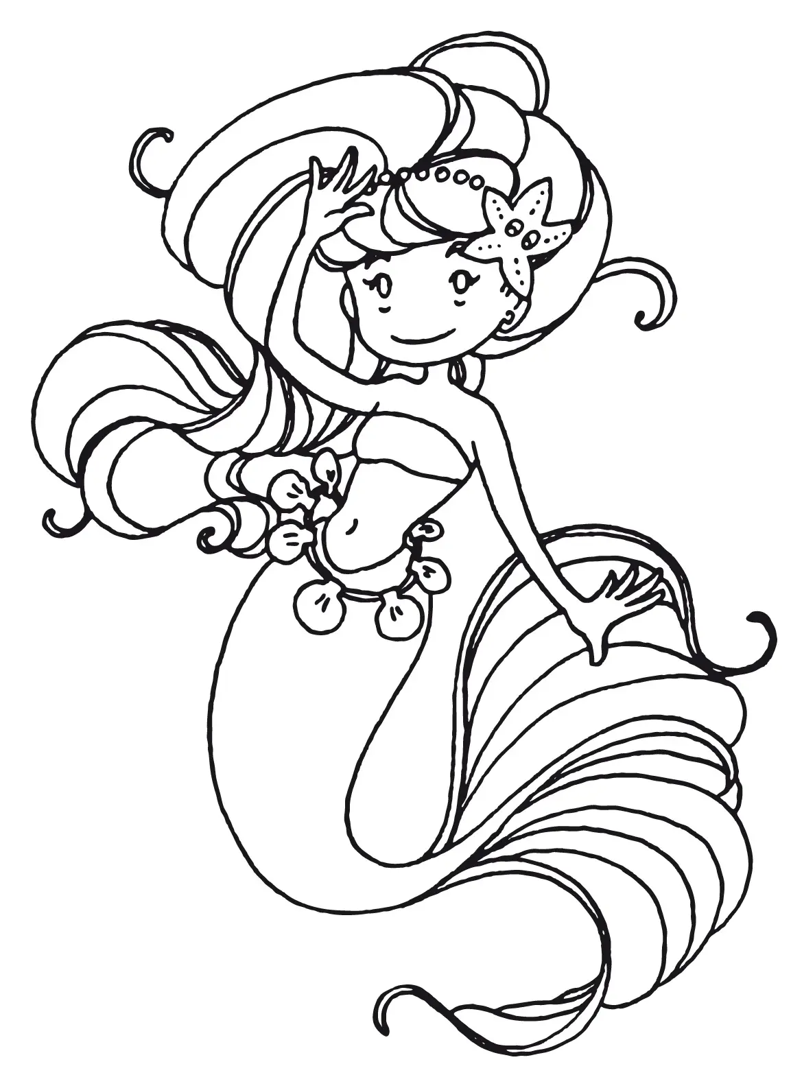 Coloriage Luby La Sirène - Sirène à imprimer