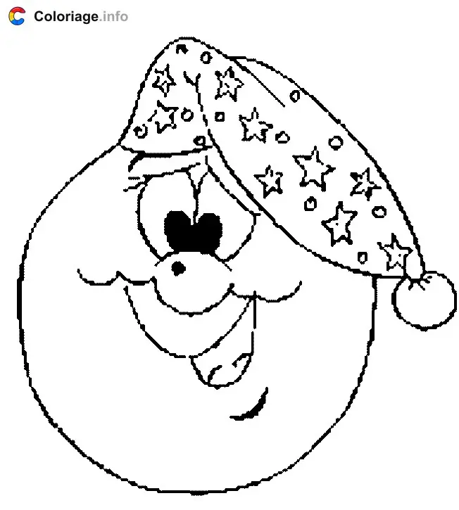 Sleepy Moon with Nightcap coloring page to print
