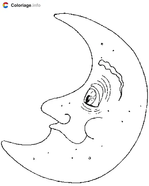Moon with Craters coloring page to print