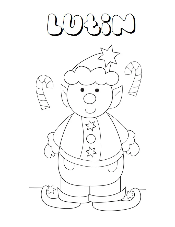Christmas Elf for Little Kids coloring page to print