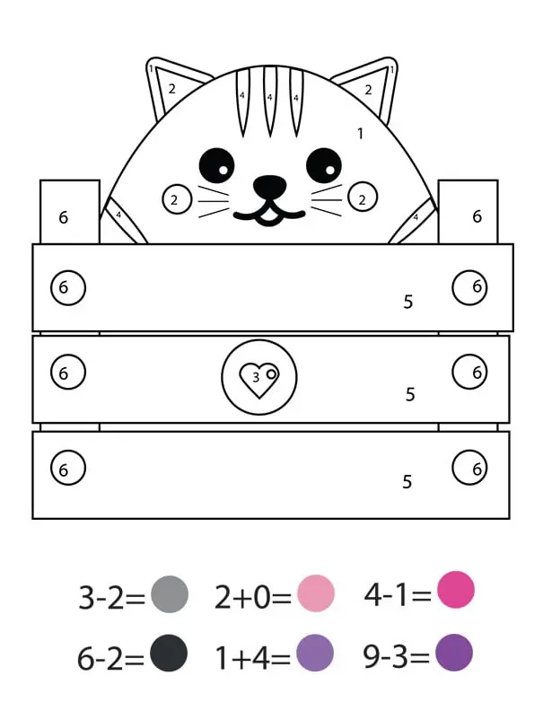 Coloriage Magique Ce1 Un Chaton Dans Une Caisse - Magique CE1 à imprimer