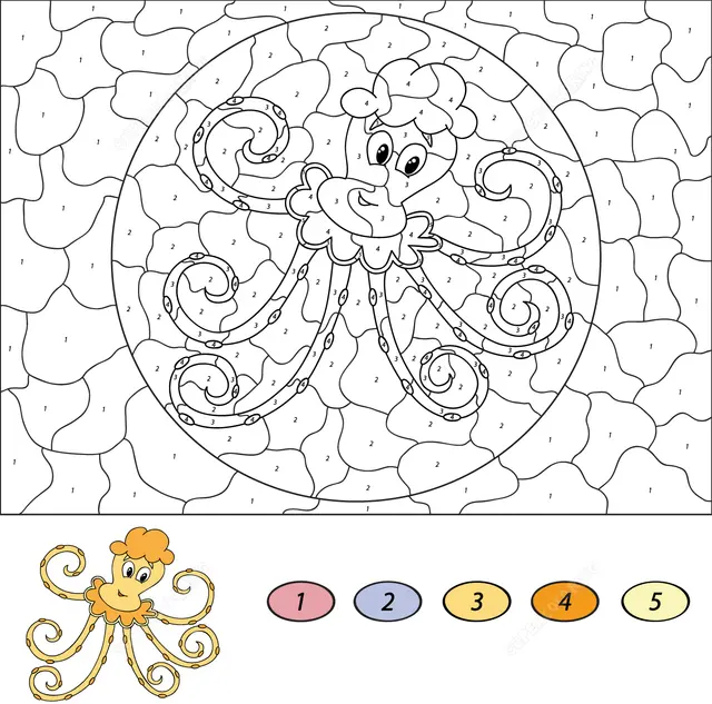 Coloriage Magique CE2 : la pieuvre - Magique CE2 à imprimer