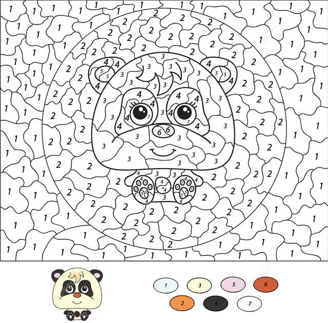 Coloriage Magique CE2 : le panda - Magique CE2 à imprimer