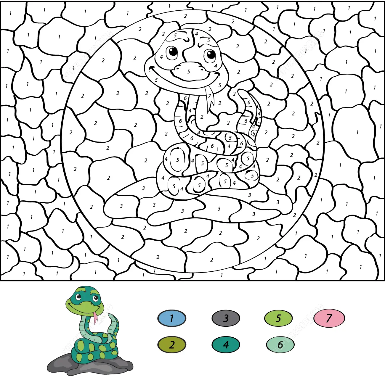Coloriage Magique Ce2 Serpent - Magique CE2 à imprimer