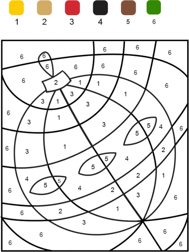 Coloriage Magique Boule De Noël Chiffre Numéro Maternelle - Magique noel à imprimer