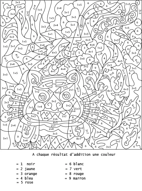 Coloriage Magique Addition CE2 Découvrir les Chiffres - Magique addition à imprimer